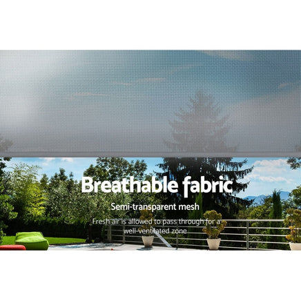 3X2.5M Outdoor Blinds Awning Roll Down Screen Fabric Blinds Outdoor Window Shade Grey Home & Garden Kings Warehouse