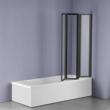 4 Fold Black Folding Bath Shower Screen Door Panel 1000 x 1400mm Furniture Kings Warehouse