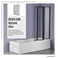 4 Fold Black Folding Bath Shower Screen Door Panel 1000 x 1400mm Furniture Kings Warehouse