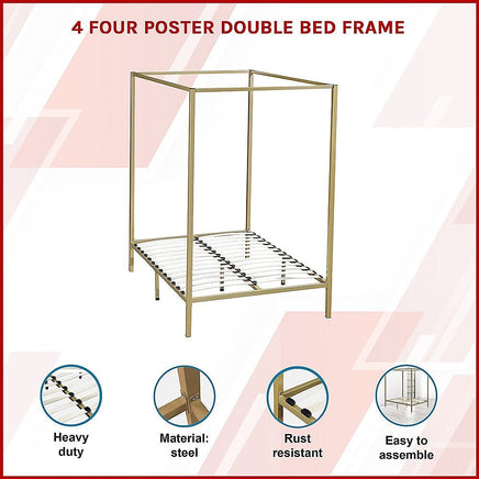 4 Four Poster Double Bed Frame Furniture Kings Warehouse