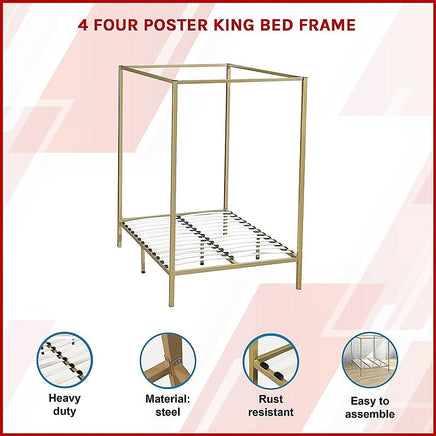 4 Four Poster King Bed Frame Furniture Kings Warehouse