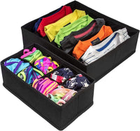 4 Pack Foldable Drawer Dividers Storage Boxes (Black) Kings Warehouse
