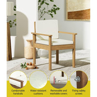 4-Piece Outdoor Sofa Set Wooden Couch Lounge Setting Furniture Kings Warehouse