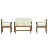 4-Piece Outdoor Sofa Set Wooden Couch Lounge Setting Furniture Kings Warehouse