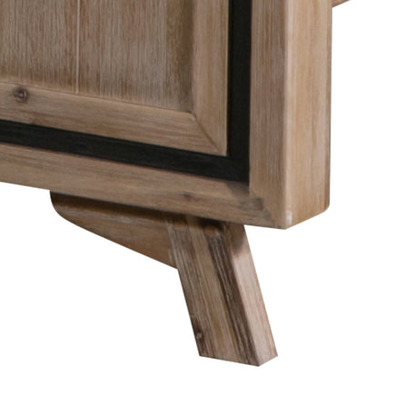 4 Pieces Bedroom Suite Queen Size Silver Brush in Acacia Wood Construction Bed, Bedside Table & Tallboy Home & Garden Kings Warehouse