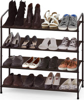 4 Tier Metal Shoe Rack Storage Organiser for Entryway and Bedroom Furniture Kings Warehouse