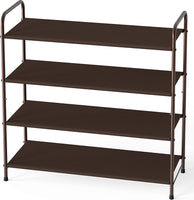 4 Tier Metal Shoe Rack Storage Organiser for Entryway and Bedroom Furniture Kings Warehouse