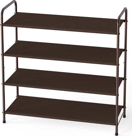 4 Tier Metal Shoe Rack Storage Organiser for Entryway and Bedroom Furniture Kings Warehouse