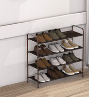 4 Tier Metal Shoe Rack Storage Organiser for Entryway and Bedroom Furniture Kings Warehouse