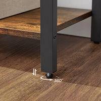 4-Tier Storage Rack with Steel Frame, 120 cm High, Rustic Brown and Black Furniture Kings Warehouse