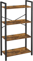 4-Tier Storage Rack with Steel Frame, 120 cm High, Rustic Brown and Black Furniture Kings Warehouse