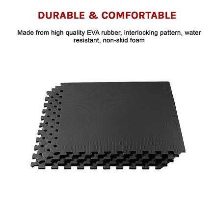 4 Tiles EVA Fitness Home Gym Interlocking Floor Puzzle Mat Sports & Fitness Kings Warehouse