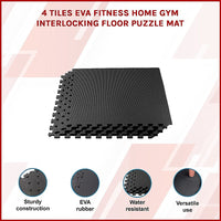 4 Tiles EVA Fitness Home Gym Interlocking Floor Puzzle Mat Sports & Fitness Kings Warehouse