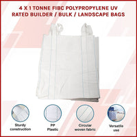 4 x 1 tonne FIBC Polypropylene UV Rated Builder / Bulk / Landscape Bags Home & Garden Kings Warehouse