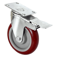 4 X 5" Heavy Duty 400kg Swivel Castor Wheels Trolley Furniture Caster All Brake Tools Kings Warehouse