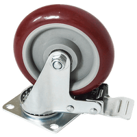 4 X 5" Heavy Duty 400kg Swivel Castor Wheels Trolley Furniture Caster All Brake Tools Kings Warehouse