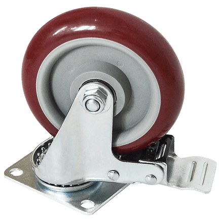 4 X 5" Heavy Duty 400kg Swivel Castor Wheels Trolley Furniture Caster All Brake Tools Kings Warehouse