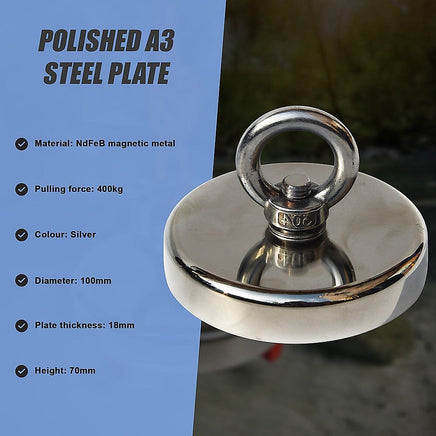 400Kg Salvage Strong Recovery Magnet Neodymium Hook Treasure Hunting Fishing Outdoor Recreation Kings Warehouse