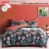 400TC Cotton Sateen Quilt Cover Set Secret Garden King Home & Garden Kings Warehouse