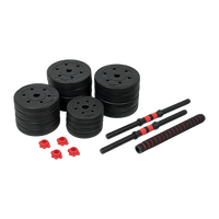 40kg Adjustable Rubber Dumbbell Set Barbell Home GYM Exercise Weights Sports & Fitness Kings Warehouse