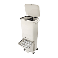 42L Rubbish Bin Waste Trash Can Pedal Recycling Kitchen Wheel 2 Compartment Home & Garden Kings Warehouse