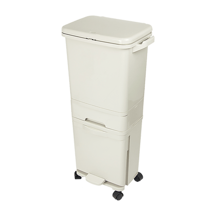 42L Rubbish Bin Waste Trash Can Pedal Recycling Kitchen Wheel 2 Compartment Home & Garden Kings Warehouse