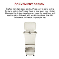 42L Rubbish Bin Waste Trash Can Pedal Recycling Kitchen Wheel 2 Compartment Home & Garden Kings Warehouse