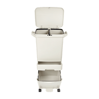 42L Rubbish Bin Waste Trash Can Pedal Recycling Kitchen Wheel 2 Compartment Home & Garden Kings Warehouse