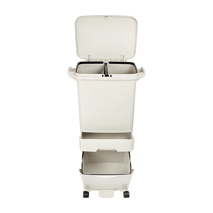 42L Rubbish Bin Waste Trash Can Pedal Recycling Kitchen Wheel 2 Compartment Home & Garden Kings Warehouse