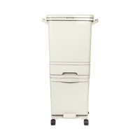 42L Rubbish Bin Waste Trash Can Pedal Recycling Kitchen Wheel 2 Compartment Home & Garden Kings Warehouse