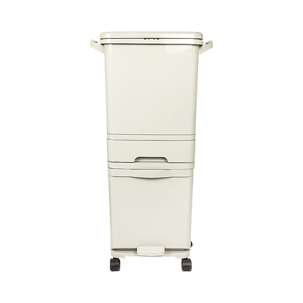 42L Rubbish Bin Waste Trash Can Pedal Recycling Kitchen Wheel 2 Compartment Home & Garden Kings Warehouse