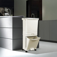 42L Rubbish Bin Waste Trash Can Pedal Recycling Kitchen Wheel 2 Compartment Home & Garden Kings Warehouse