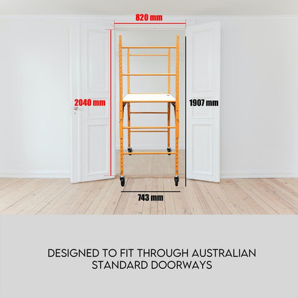 450kg Mobile Scaffold Ladder Scaffolding Platform Portable Ladder Work Safety Tools Kings Warehouse