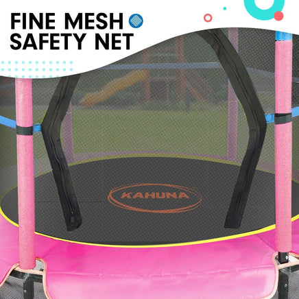 4.5ft Trampoline Round Free Safety Net Spring Pad Cover Mat Outdoor - Blue Pink Kings Warehouse