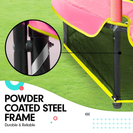 4.5ft Trampoline Round Free Safety Net Spring Pad Cover Mat Outdoor - Blue Pink Kings Warehouse