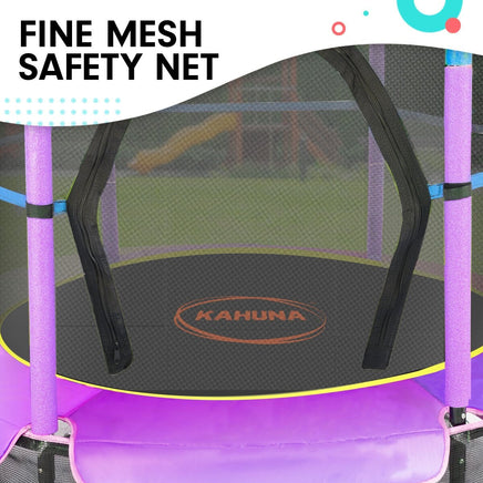 4.5ft Trampoline Round Free Safety Net Spring Pad Cover Mat Outdoor Blue Purple Kings Warehouse