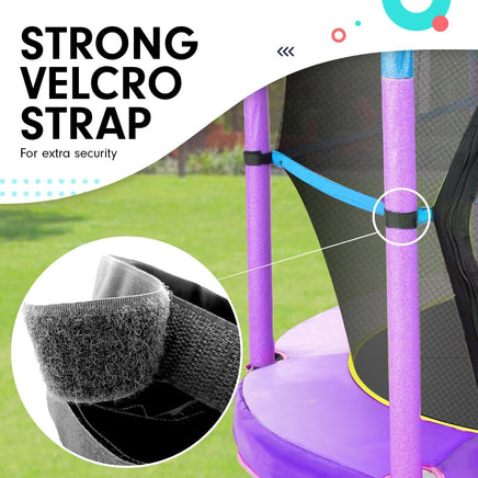 4.5ft Trampoline Round Free Safety Net Spring Pad Cover Mat Outdoor Blue Purple Kings Warehouse
