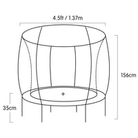 4.5ft Trampoline Round Free Safety Net Spring Pad Cover Mat Yellow Pink Kings Warehouse