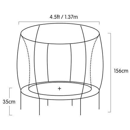 4.5ft Trampoline Round Free Safety Net Spring Pad Cover Mat Yellow Pink Kings Warehouse