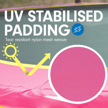 4.5ft Trampoline Round Free Safety Net Spring Pad Cover Mat Yellow Pink Kings Warehouse