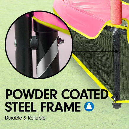 4.5ft Trampoline Round Free Safety Net Spring Pad Cover Mat Yellow Pink Kings Warehouse