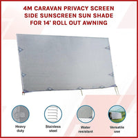 4m Caravan Privacy Screen Side Sunscreen Sun Shade for 14' Roll Out Awning Home & Garden Kings Warehouse
