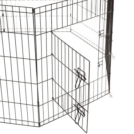 4Paws 8 Panel Playpen Puppy Exercise Fence Cage Enclosure Pets Black All Sizes - 24" - Black Afterpay Day: Pet Paradise Kings Warehouse