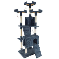 4Paws Cat Tree Scratching Post House Furniture Bed Luxury Plush Play 180cm - Grey Kings Warehouse 