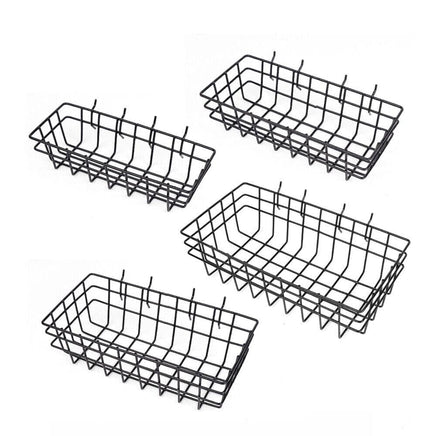 4Pc Pegboard Baskets Set Storage Bins Peg Board Organizer 4 Size Display Hangers Home & Garden Kings Warehouse