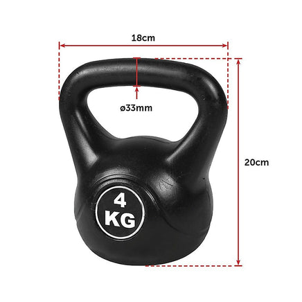4pcs Exercise Kettle Bell Weight Set 20KG Sports & Fitness Kings Warehouse