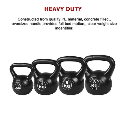 4pcs Exercise Kettle Bell Weight Set 20KG Sports & Fitness Kings Warehouse