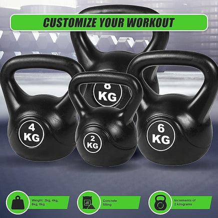 4pcs Exercise Kettle Bell Weight Set 20KG Sports & Fitness Kings Warehouse