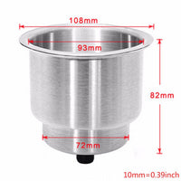 4PCS Stainless Drink Cup Holder Insert for Boat/Car/Truck RV/Camper/Yacht/Sofa Kings Warehouse