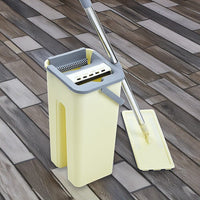 4x Microfiber Pads Flat Mop Bucket Kit 360 Rotating Self Wash Cleaning Commercial Kings Warehouse